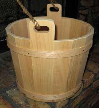 large basic wooden bucket