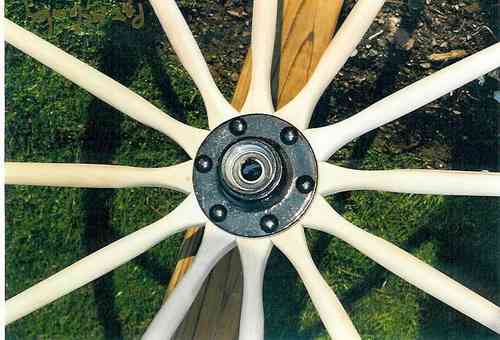 sealed bearing pony cart wheel close-up