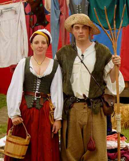 pine bucke and wooden hay forkt in renaissance fair