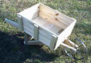 home made wheelbarrow with steel wheel