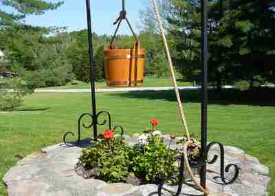 Oak wishing well bucket